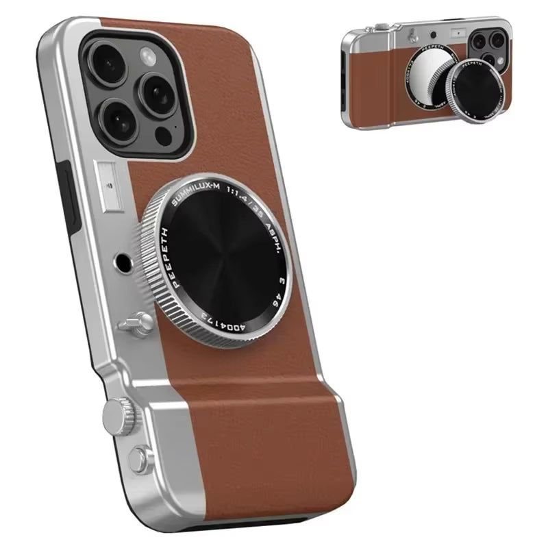 Integrated Mirror Magnetic Suction Camera Photograph Phone Case for  15 14 13 12 11 Pro Max Multifunctional Bluetooth Case