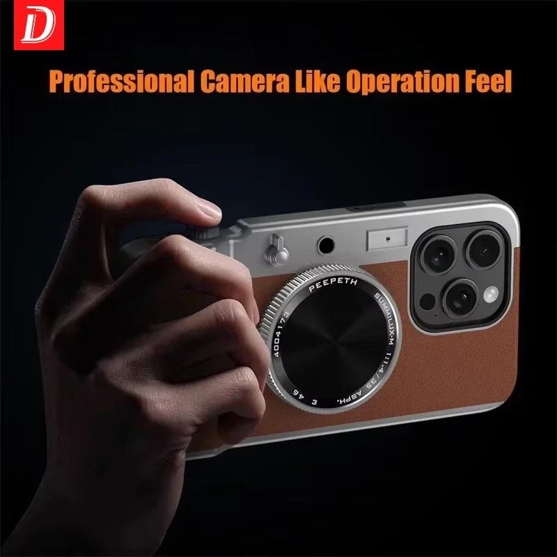 Integrated Mirror Magnetic Suction Camera Photograph Phone Case for  15 14 13 12 11 Pro Max Multifunctional Bluetooth Case