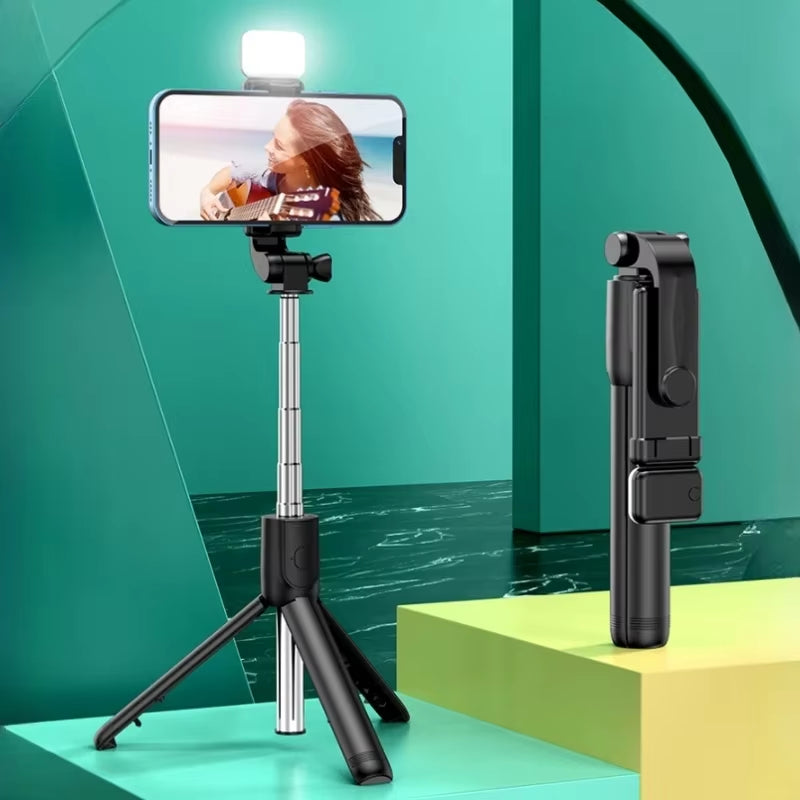 Monopod Remote Shutter Fill Light for Iphone Samsung Xiaomi Phone Holder Mini Tripod Wireless Bluetooth Selfie Stick