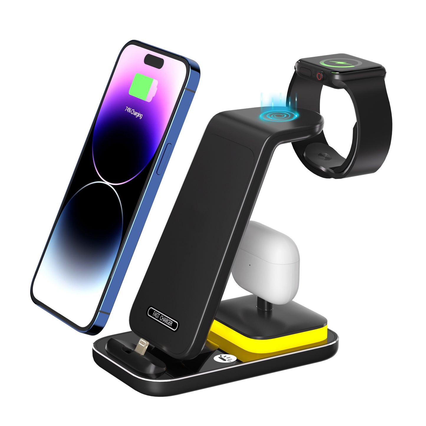 15W Fast Charge Vertical Wireless Charger Mobile Phone Watch Headset